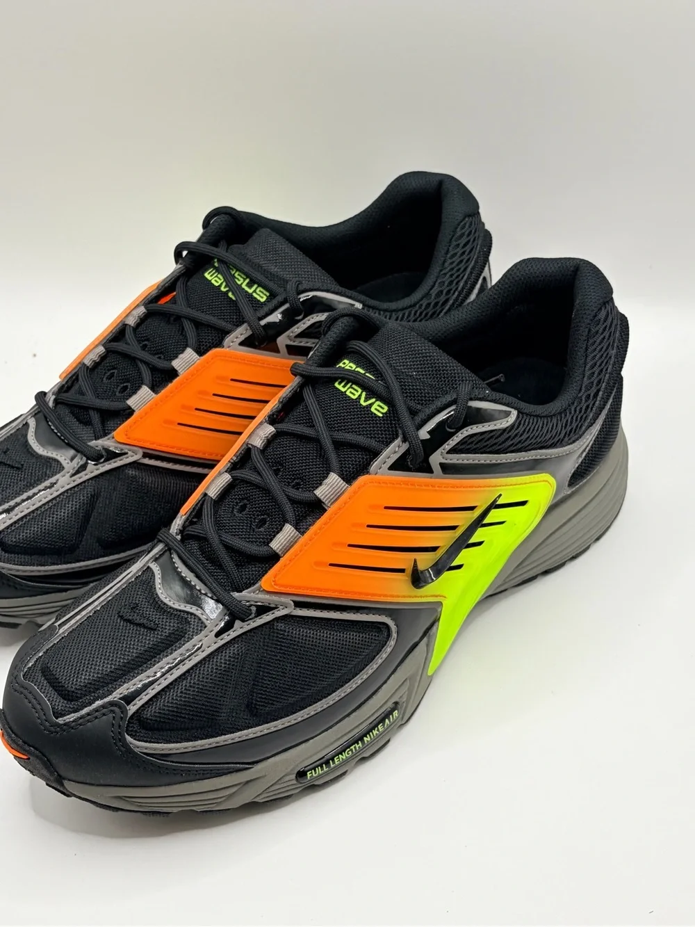 Nike Air Pegasus Wave with Neon Green and Bright Orange Panels
